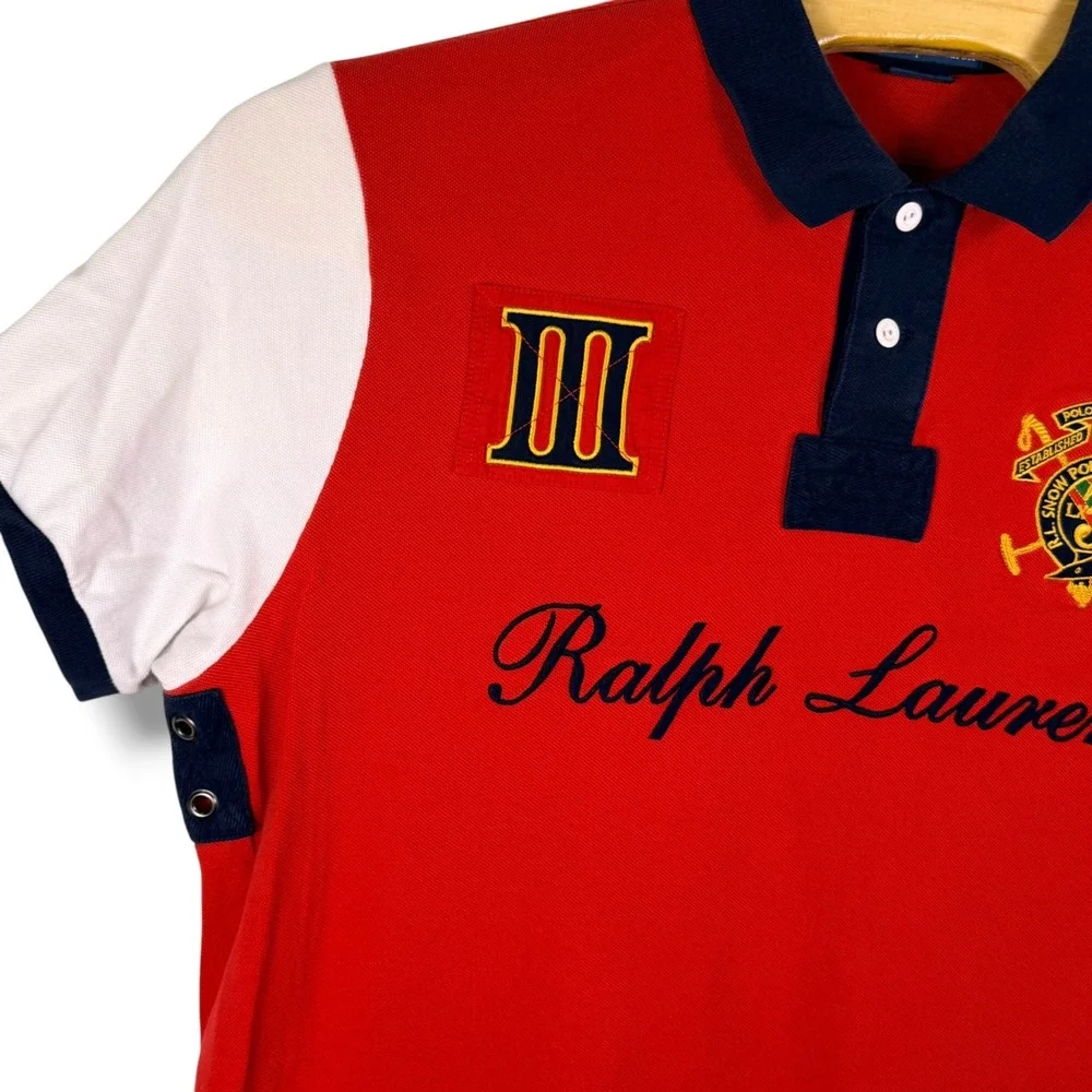 Polo Ralph Lauren Polo Shirt Men XXL Red Custom Snow Polo Challenge Cup Crest